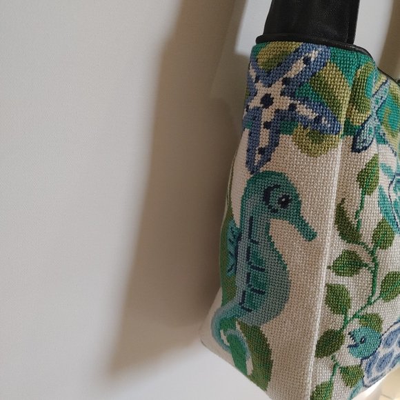 Sea Turtle Starfish Cross Stitch Purse shoulder Bag - Picture 6 of 16